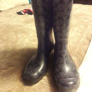 Blue coach rain boots